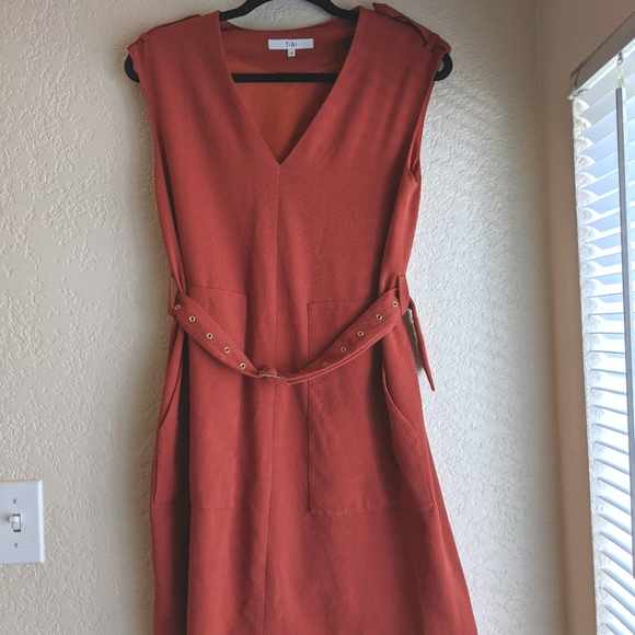 SOLD Tibi Savanna' V-Neck Crepe Sheath Dress - Picture 6 of 11